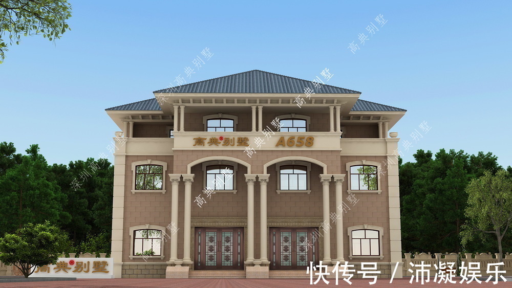 双拼|双拼欧式三层别墅,整体精美大方,兄弟就要这样盖。