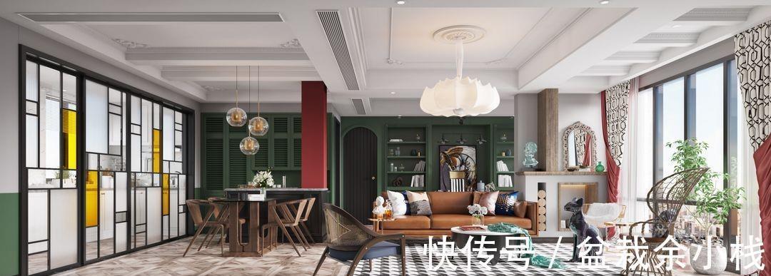 墨绿色|古朴的弧形拱门,墨绿色的半墙,打造出不一样的南洋复古风