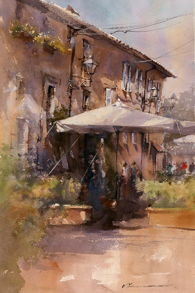 弗拉迪斯拉夫!印象水彩/美国当代艺术家弗拉迪斯拉夫水彩作品