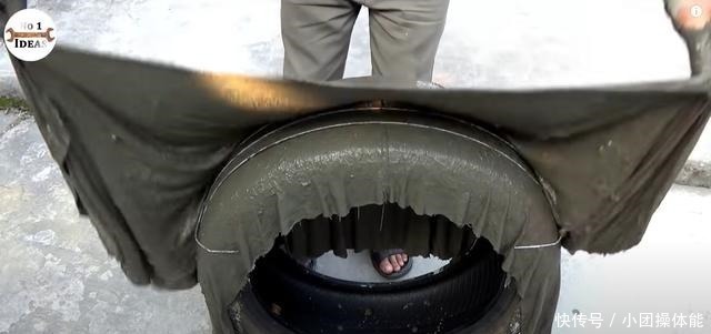 鱼池|这个人挺聪明,用轮胎和桌布改造成精美鱼池,为啥我就想不到!