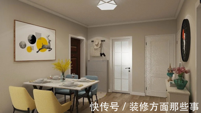 餐厅|90平现代风二居室,餐厅温馨,女儿房设计童趣十足