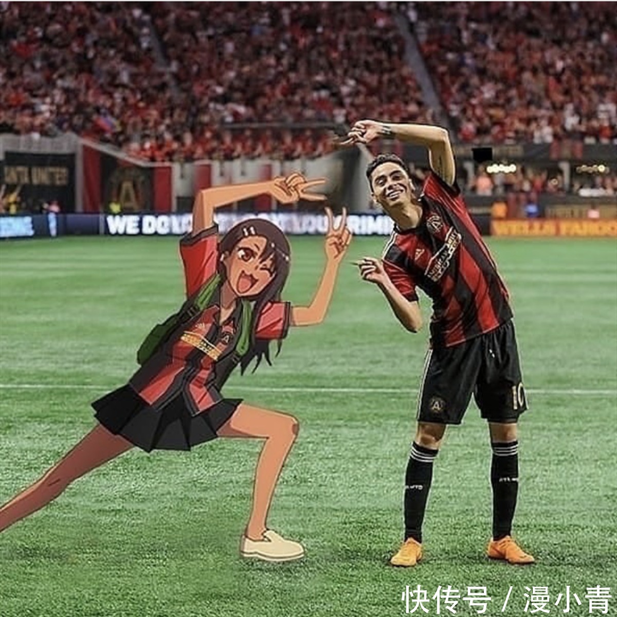 比赛|二次元人物乱入到运动场上,虽然知道是合成的,可还是希望是真的