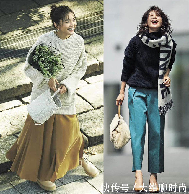  女人|40岁女人穿毛衣，不要被紧身毁身材，试着穿宽松才显高级与优雅
