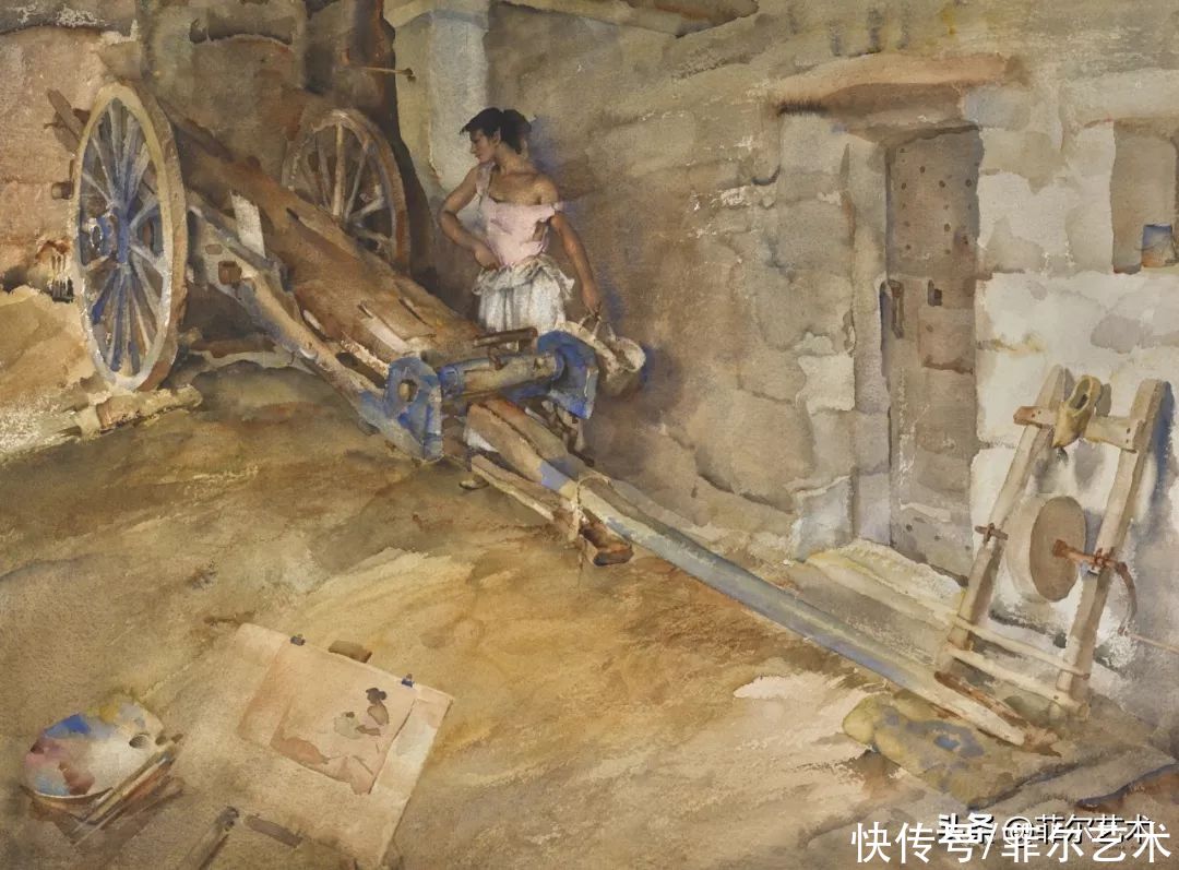 艺术家|苏格兰艺术家弗林特的女子水彩画，美轮美奂