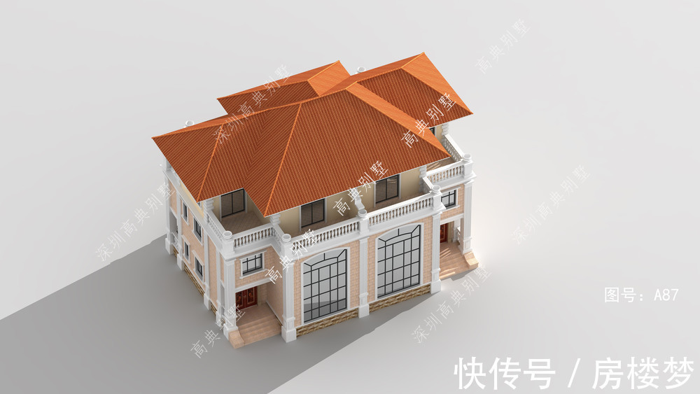 别墅|这款三层欧式双拼别墅,户型方正对称,适合乡村自建房。