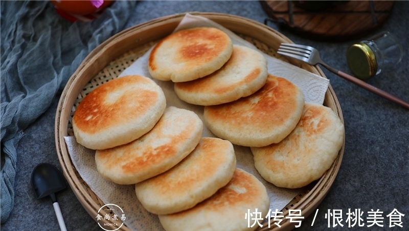面包|发面饼新做法,低糖又简单,暄软蓬松有嚼劲,比面包还好吃