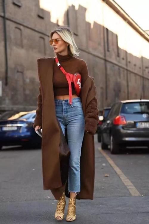 短靴|棕色大衣搭配靴子,时髦显气质,照穿就美!