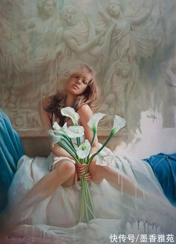 美国&美国性感美女油画,逼真动人
