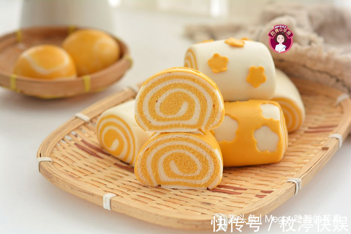 香甜|只需一次发酵的南瓜刀切馒头，全程节省60分钟，香甜暄软真漂亮