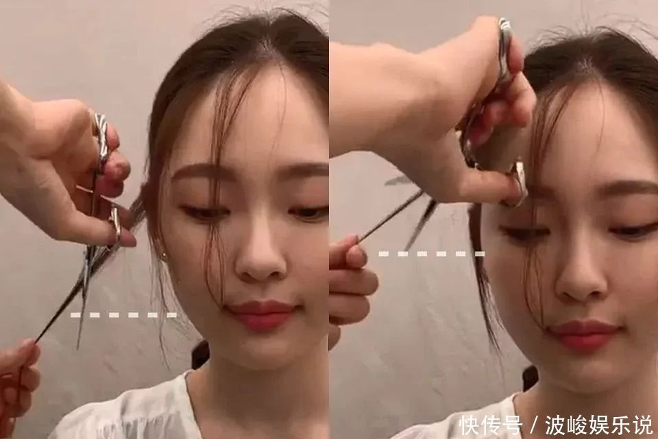 小脸|发型师解密不同脸型小脸关键,微秃女孩必学碎发发型修剪法!