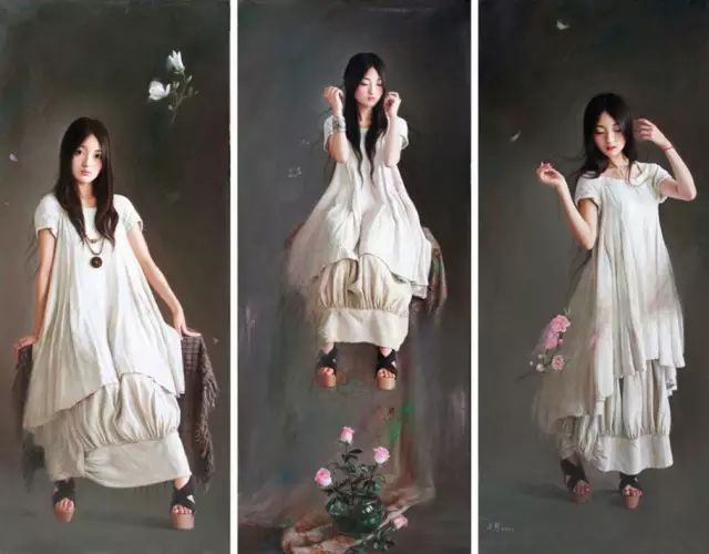 油画@美女画家安静油画里的美女,貌若天仙