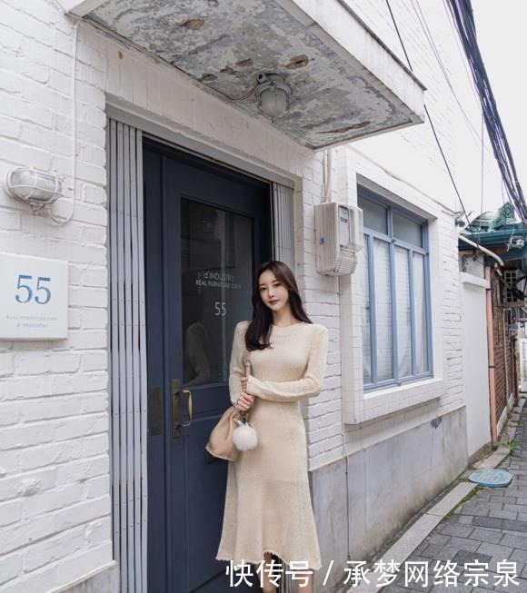 孙允珠|美女女神孙允珠:芝士茉莉泡芙文艺细螺纹长裙