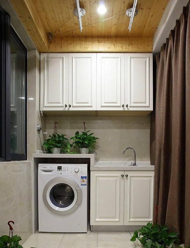 洗手台|阳台这样设计，洗衣机摆放整洁实用，不占用空间，适合大小户型