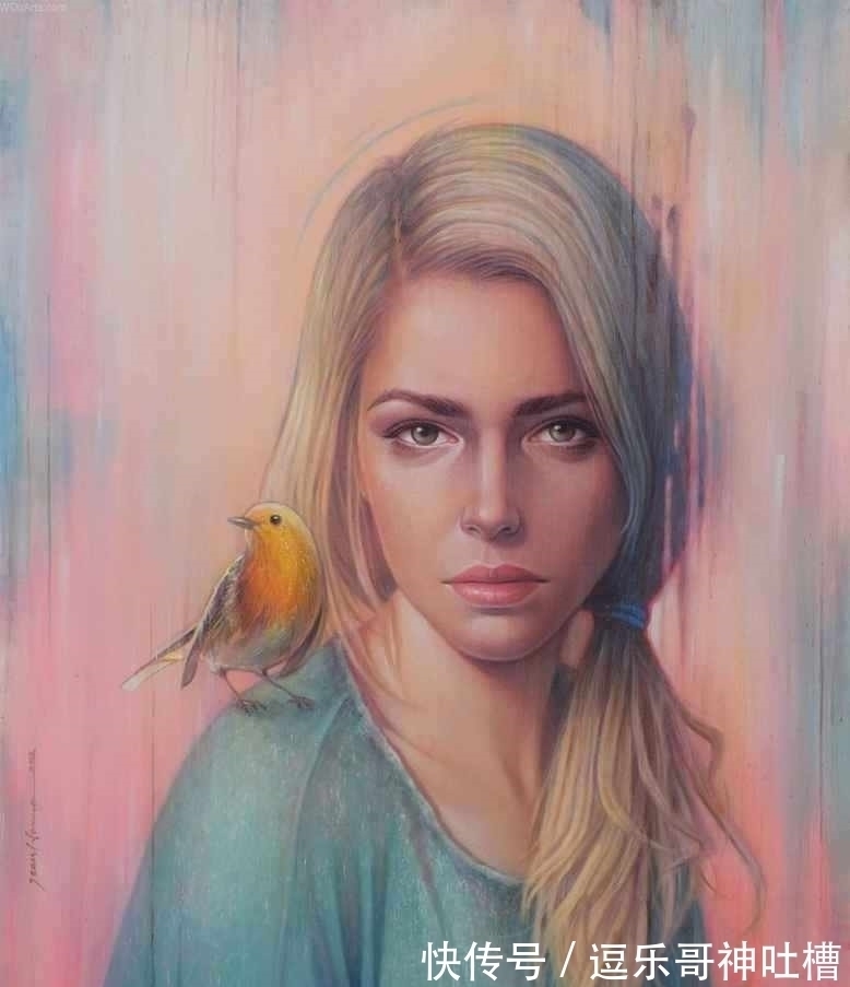 绘画本!想不到蜡笔头也能画出如此惊艳的作品——叙利亚画家汉拿的肖像画