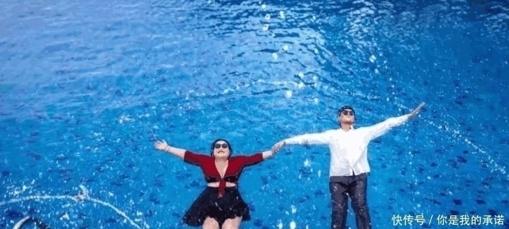 婚纱照|200斤胖新娘拍婚纱照, 与新郎一起躺倒摔水池, 成片瘦的惊艳