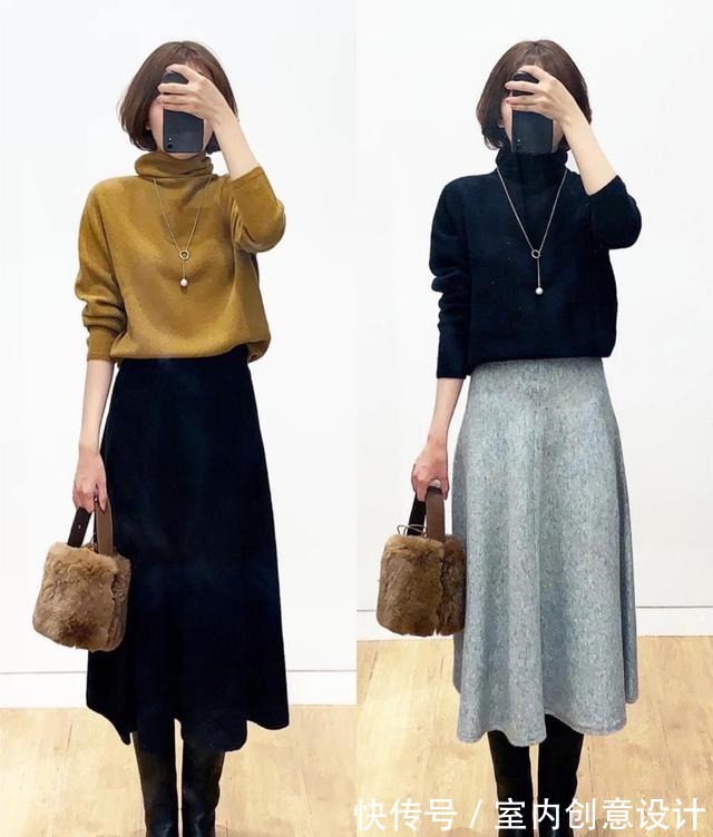 温柔 裙子不用多,这几条经典款足够,和针织衫一起穿温柔优雅,很气质!