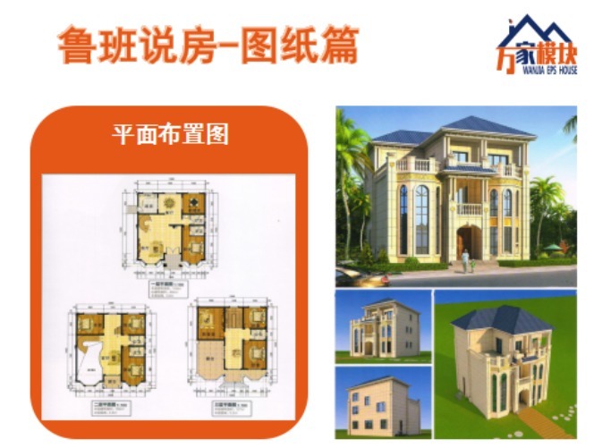 占地面积|3套新农村三层别墅图纸,外观新颖气派