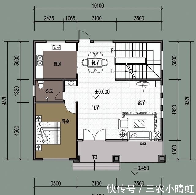 平面图|盖房子要有“样”，有面子，要省钱，这套10米面宽二层别墅做到了