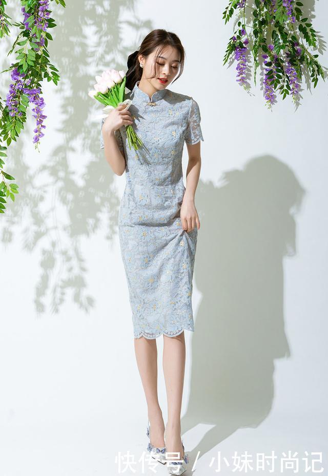 蕾丝|入夏穿“旗袍”炸街,优雅高级显气质,30+女人都看好了