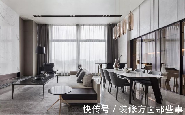 大理石|200平現代六居室結構性強，空間質感不言而喻