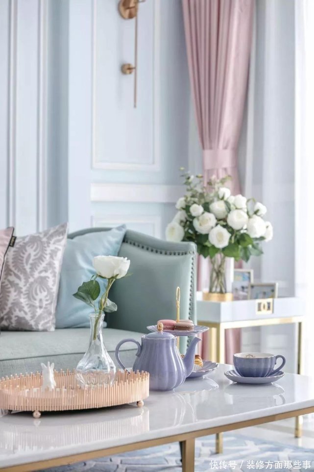 粉色|119平混搭风二居室,浪漫清新之感扑面而来