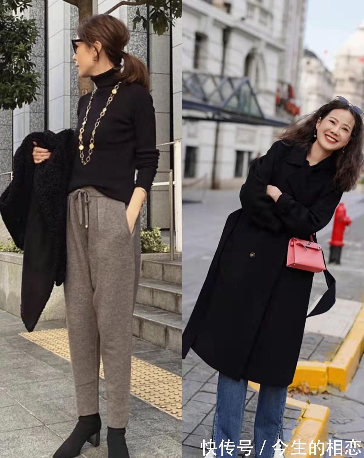 秘诀 分享将黑色大衣穿出高级感的5个秘诀,实用又时尚,适合40+女人