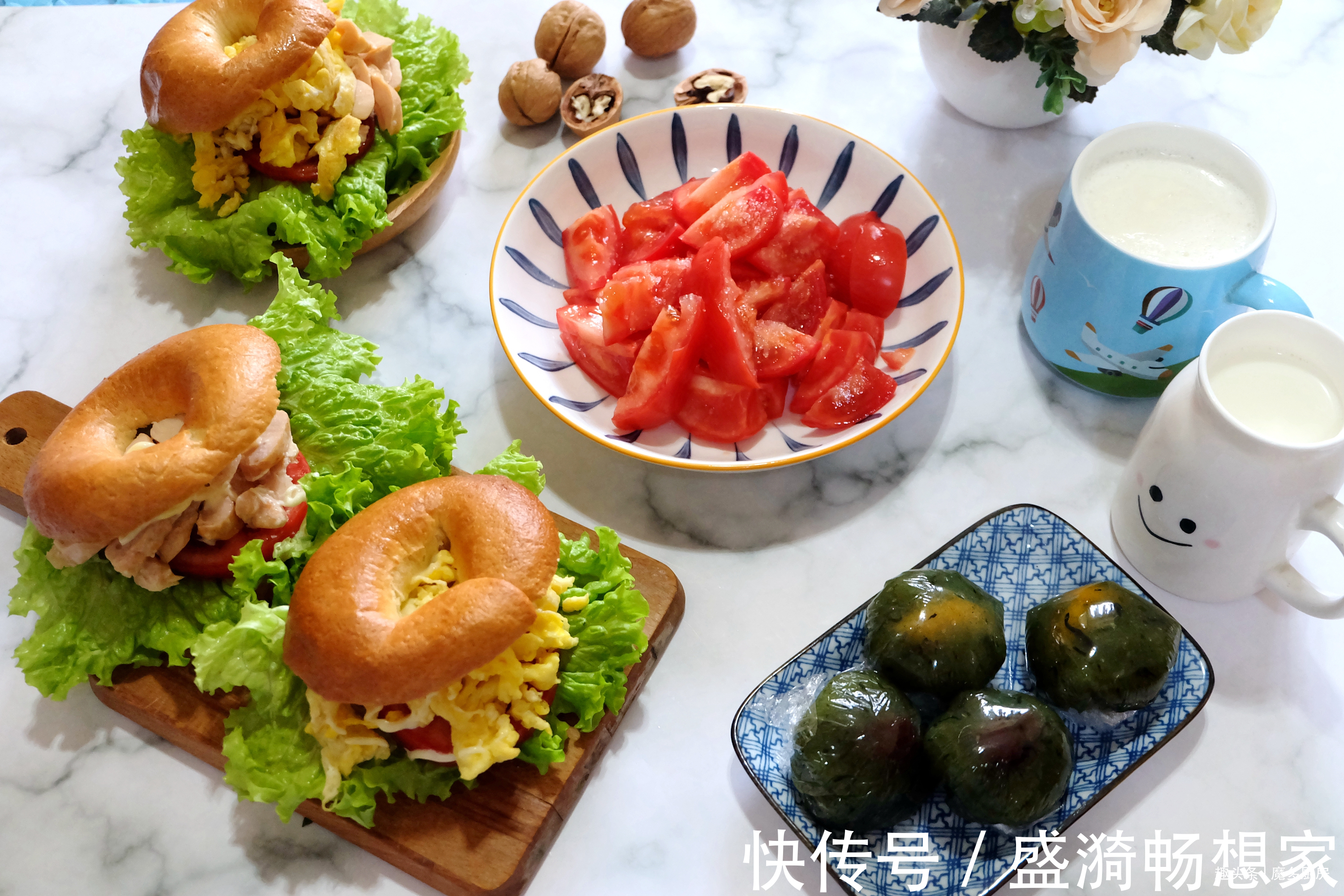 贝果三明治|小学生早餐要吃好，一周七天不重样，营养美味，孩子爱吃更健康