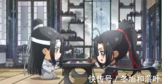 开门见山|魔道祖师Q版魏无羡小金猪皮肤好黑，蓝湛的肤色倒是很白