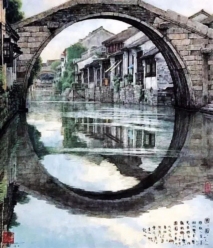 贺天健&吕吉人笔下的水韵江南,美在意境!