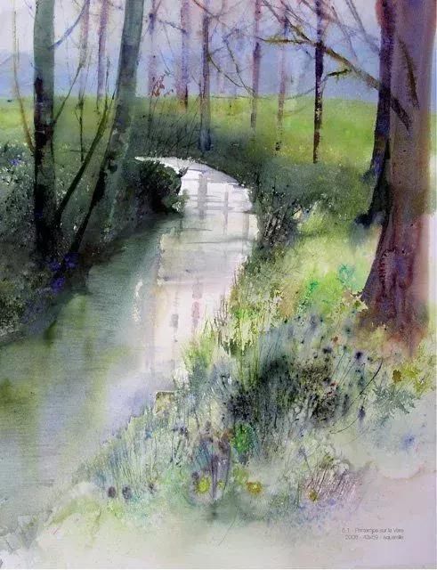 东方$富有诗意的水彩,带着东方水墨的质感,果真是妙啊