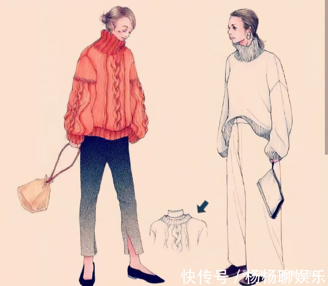 阔腿裤|又被日本“手绘穿搭”惊到，从配色到搭配，怎么如此好看和时髦