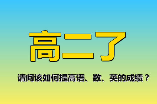 高二文科生，政史地成绩较好，语数外六七十分，怎样提高成绩呢？