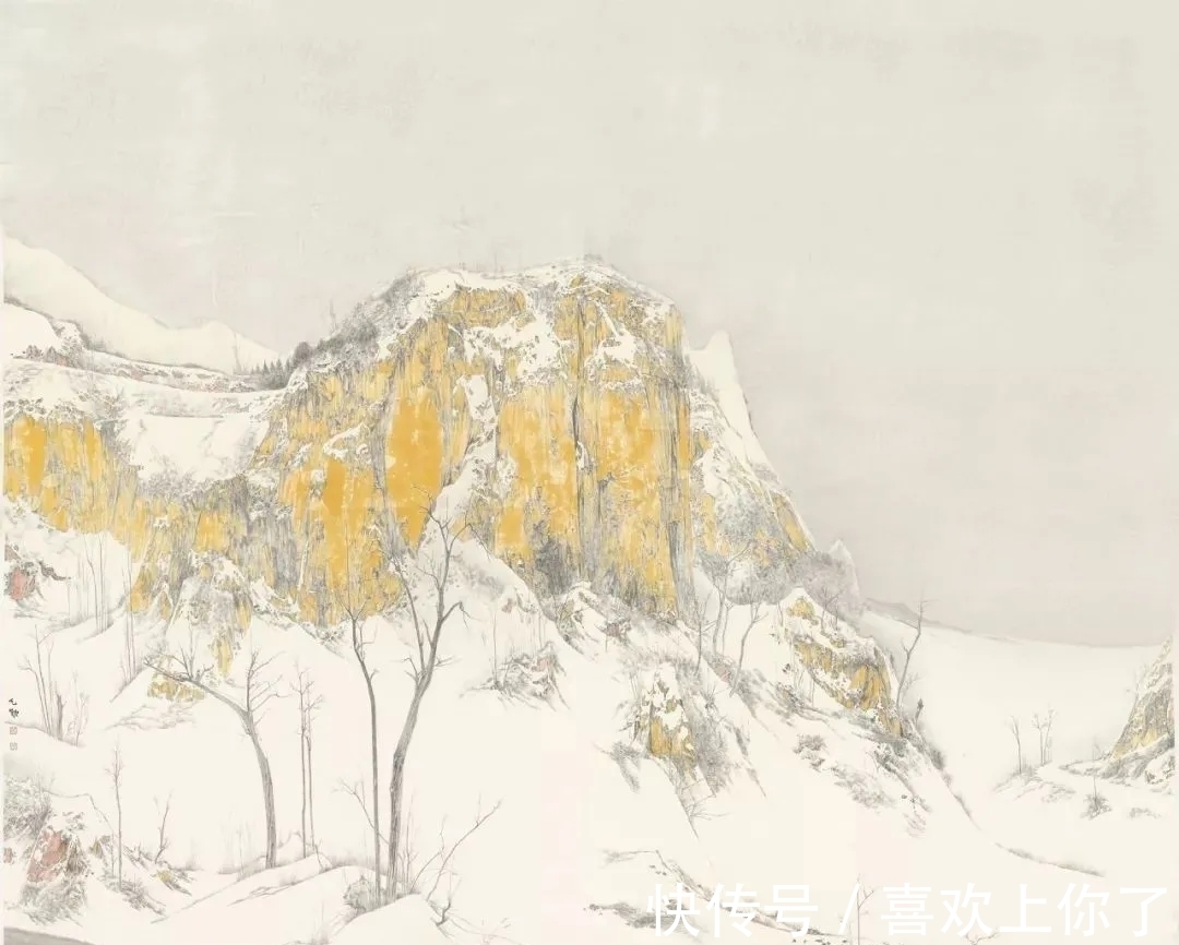 雪意$孤寂冷逸｜李天锁雪意山水画