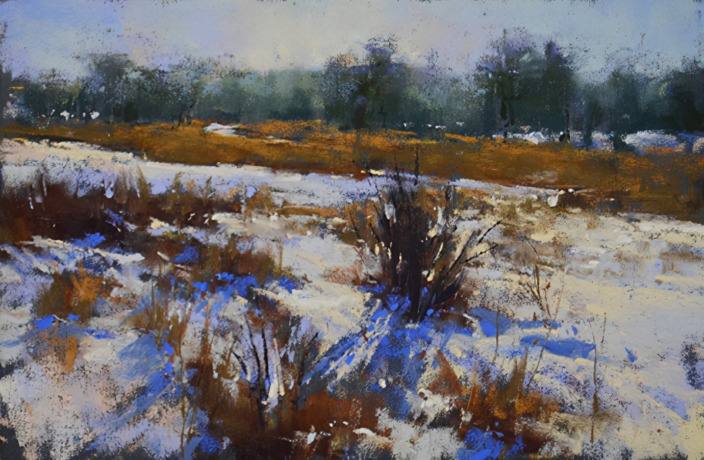 美国#美国艺术家阿奎尔柔和的风景油画,画里充满了阳光温馨美好