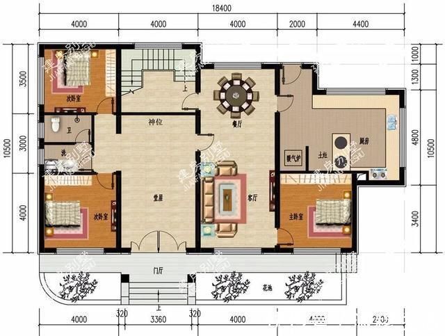 接地气|两层带堂屋的农村别墅，四开间设计，这样建房好看又接地气