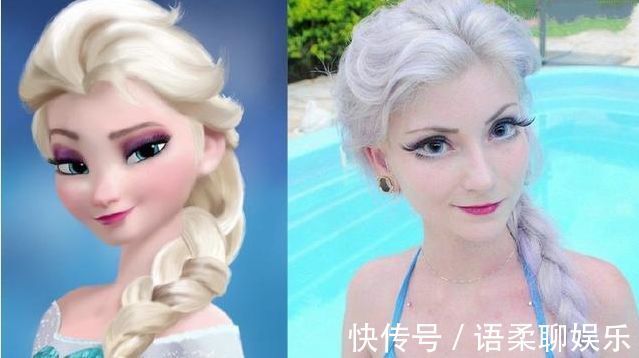 艾莎|动画中经典角色变“真人”之后，冰雪女王太美，蜡笔小新真的存在