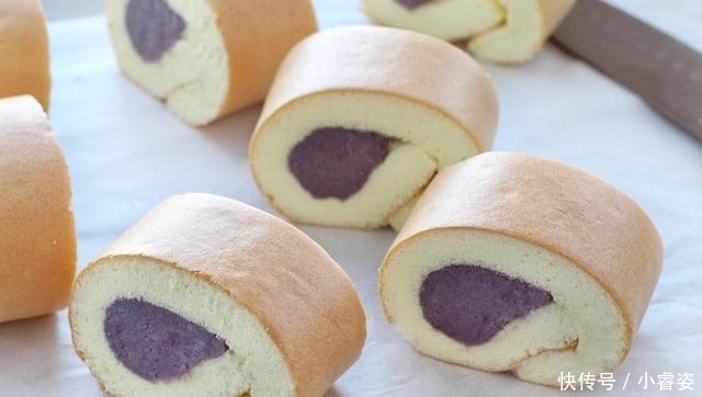 香芋紫薯馅|烘焙必做的一款蛋糕卷,细腻光滑不开裂,无添加比外面卖的好百倍