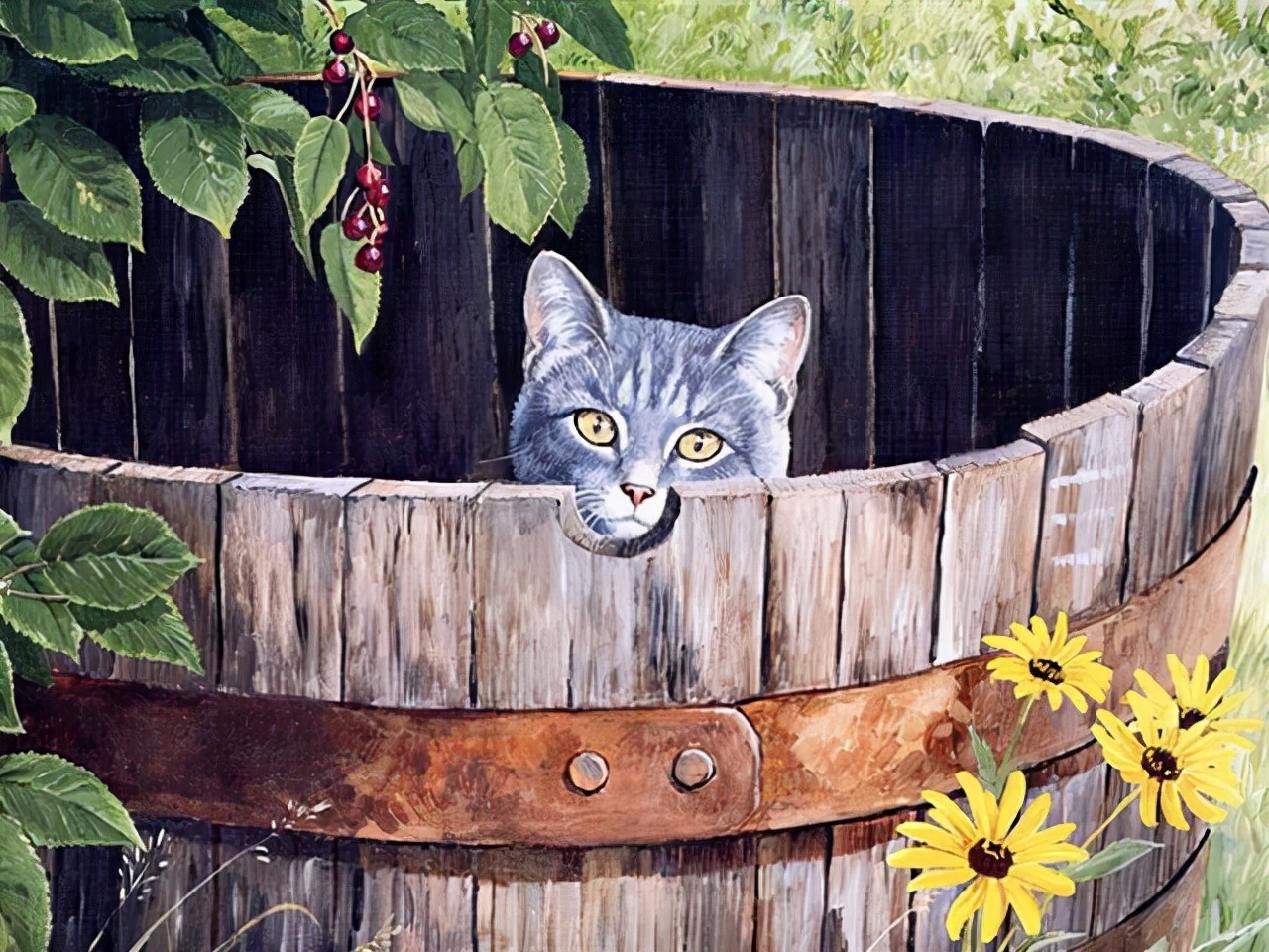 LUCIE@艺术家 LUCIE BILODEAU 画笔下的猫咪系列油画精致的实在太可爱了