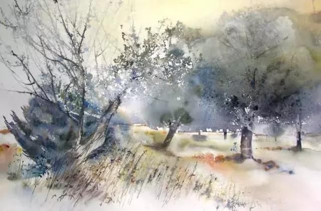 东方$富有诗意的水彩,带着东方水墨的质感,果真是妙啊