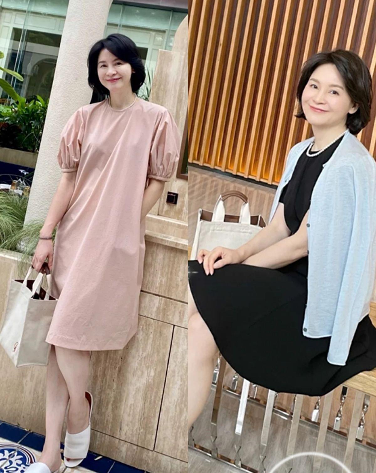气质|这才是最适合60岁女人的搭配，及膝裙配奶奶鞋，优雅气质到骨子里