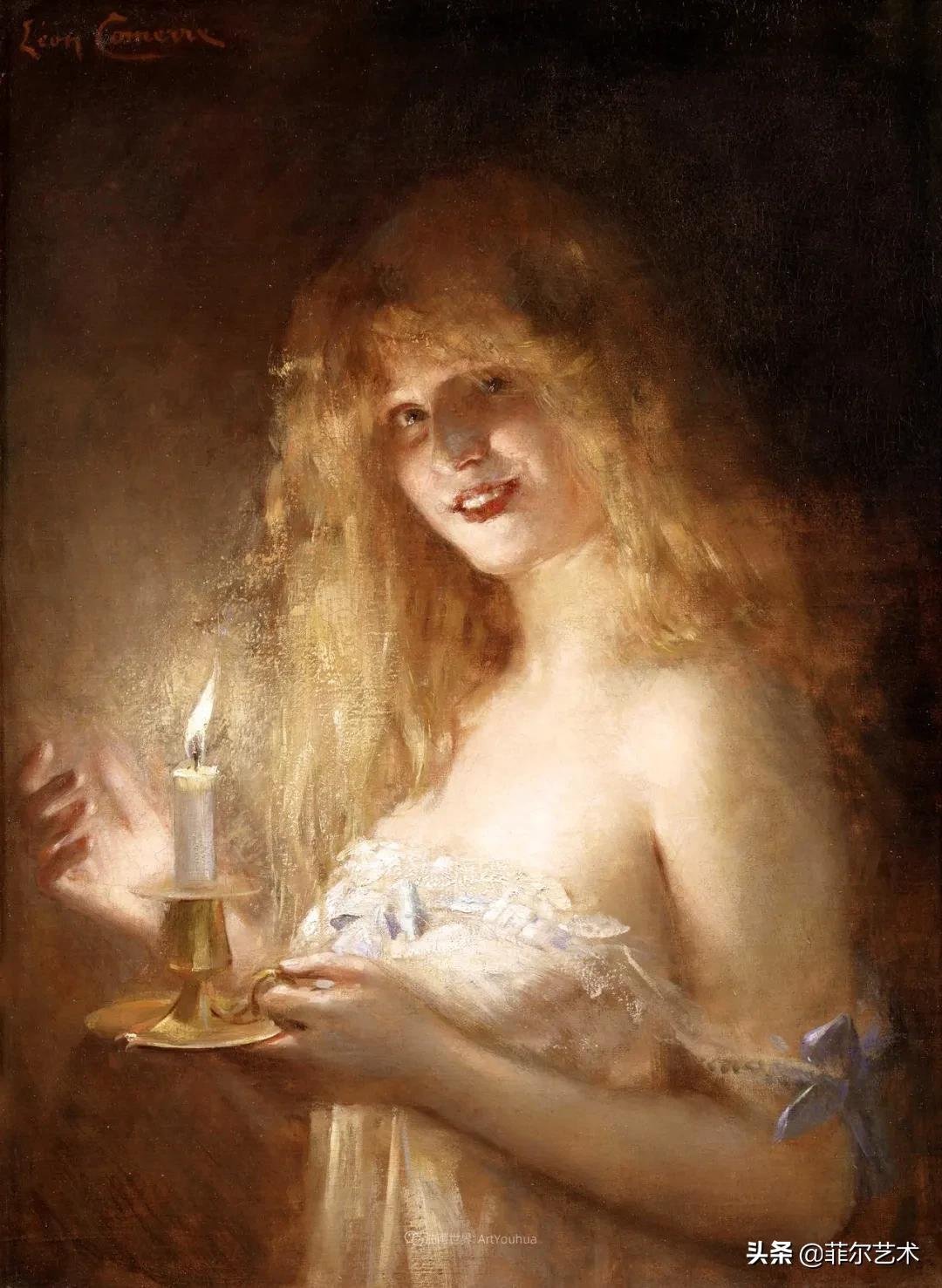 肖像@法国学院派著名画家科默尔,笔下的美丽女性犹如天使下凡