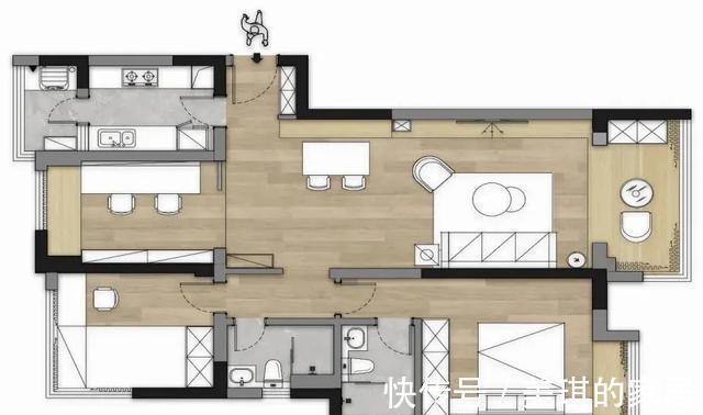 阳台|80㎡精装房的二次改造，客厅阳台改地台，原木极简设计看得很顺眼
