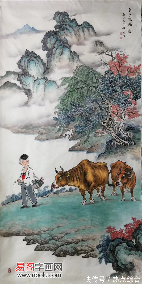 陶渊明$田园牧歌,养心山水,汤希忠画作赏析