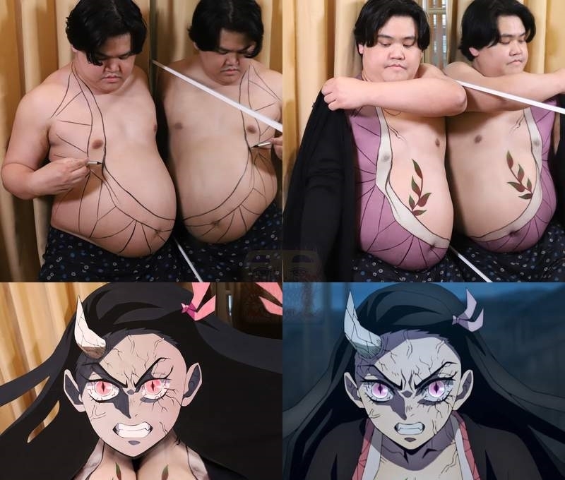 血鬼术|低成本Cosplay:血鬼术祢豆子,那个没有上限的男人又一辣眼神作