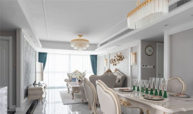 空间|142平欧式风三居室,各个居室映衬的柔和淡雅,独立且相融