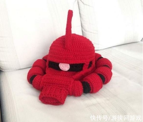  毛线帽|红色有角更保暖！岛国网友制作 夏亚专用扎古毛线帽