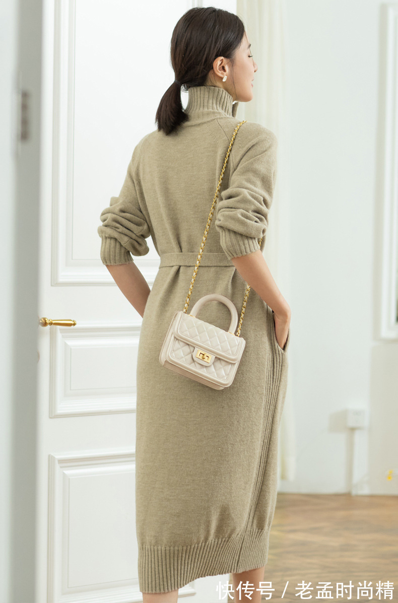 小单鞋|时髦好穿搭的针织连衣裙,简约知性,时尚优雅