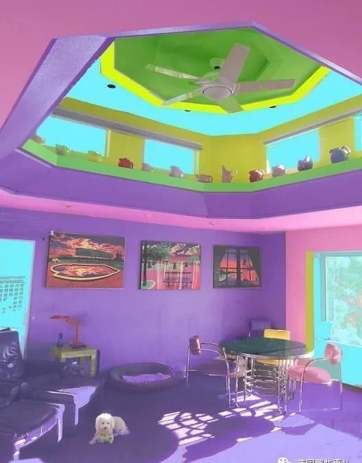 色彩|美国艺术家把自家改造成彩虹屋这色彩,意外的辣眼好看啊