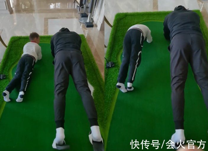 谢杏芳|林丹与儿子豪宅内做运动！绷直身体满脸通红，双腿跪地指导儿子