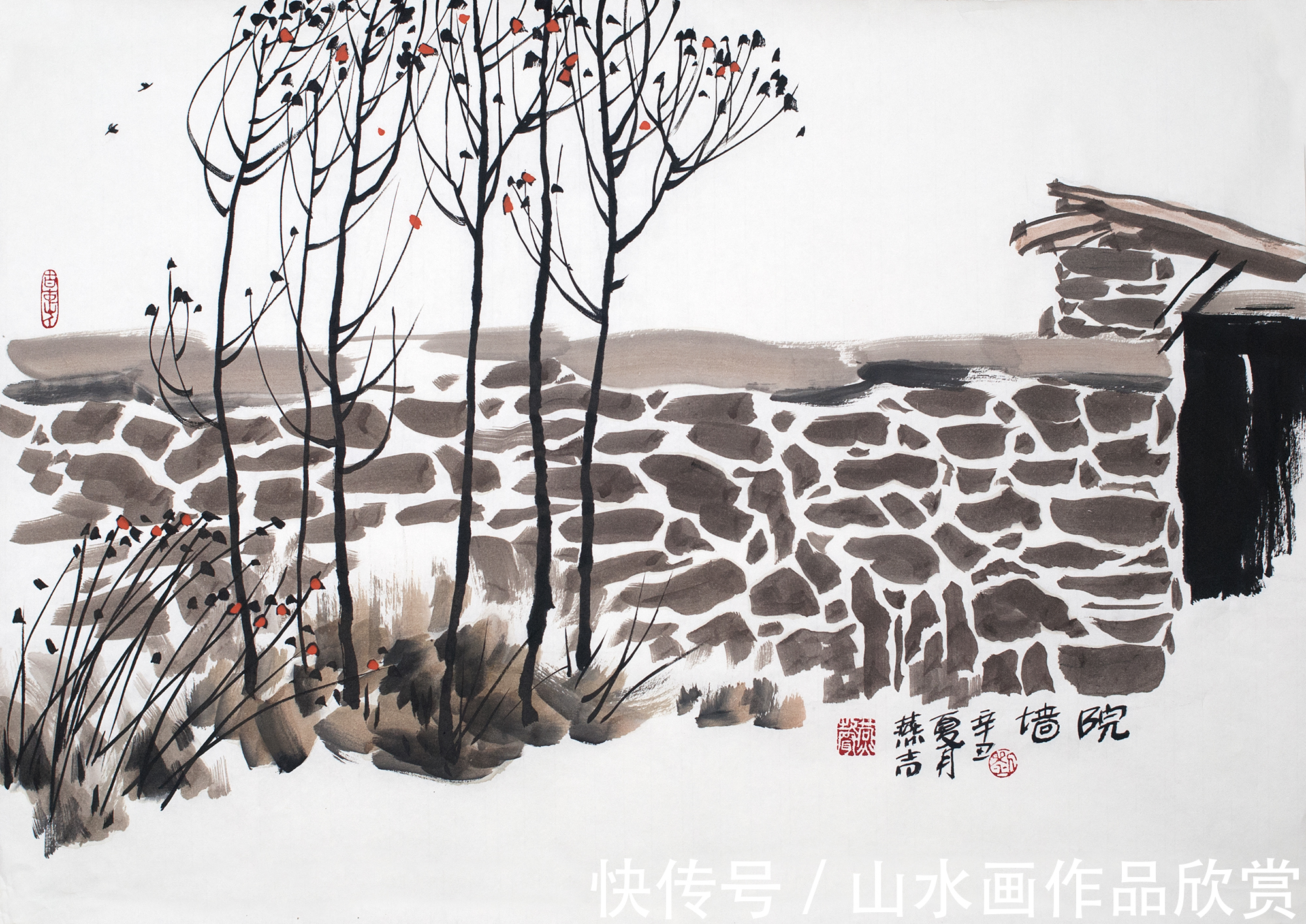 山水画&这位画家太离谱,作品繁简两极从不按常规出牌,还有人说只服他